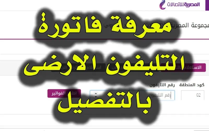 الاستعلام عن فاتورة الخط الأرضي لشهر فبراير